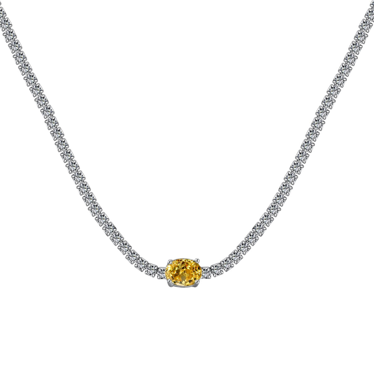 [Kismet Jewels ]1.0 Carat Shining Oval Cut Necklace