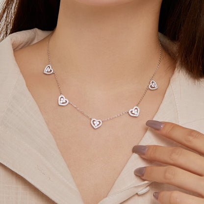 [Kismet Jewels ]Sparkling Five Heart Necklace