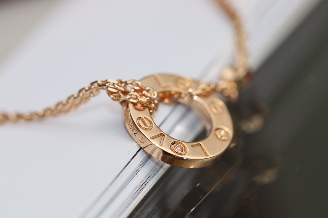 [Kismet Jewels ]LOVE NECKLACE ADJUSTABLE ROSE GOLD 2 DIAMOND