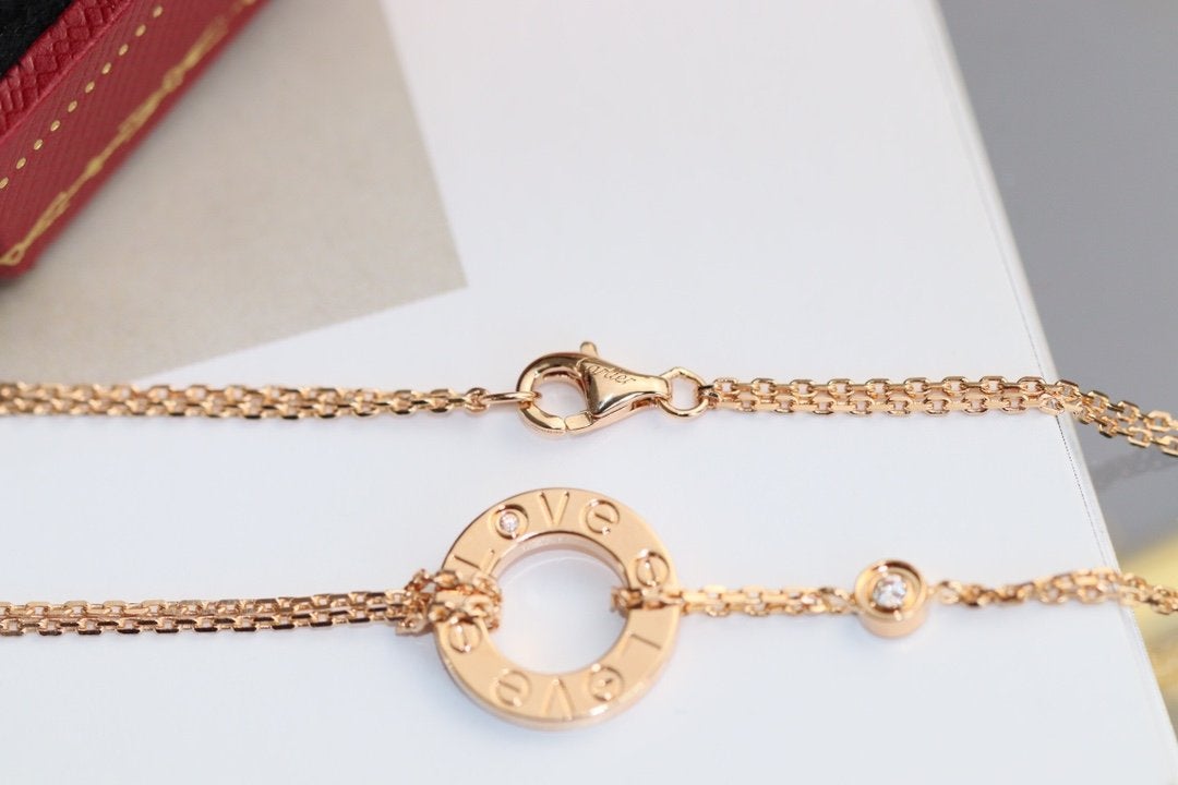 [Kismet Jewels ]LOVE NECKLACE ADJUSTABLE ROSE GOLD 2 DIAMOND