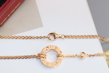 [Kismet Jewels ]LOVE NECKLACE ADJUSTABLE ROSE GOLD 2 DIAMOND