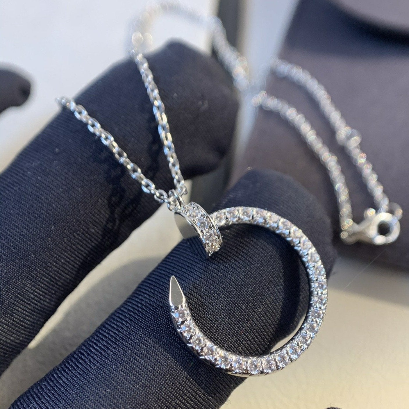 [Kismet Jewels ]JUSTE NECKLACE SILVER DIAMONDS