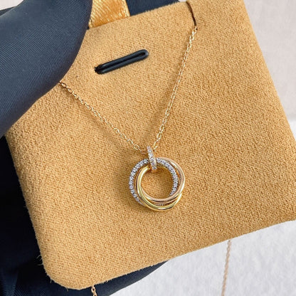 [Kismet Jewels ]TRINITY NECKLACE SILVER GOLD PINK GOLD DIAMONDS