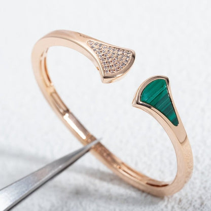 [Kismet Jewels ]DREAM BRACELET OPEN MALACHITE PINK GOLD