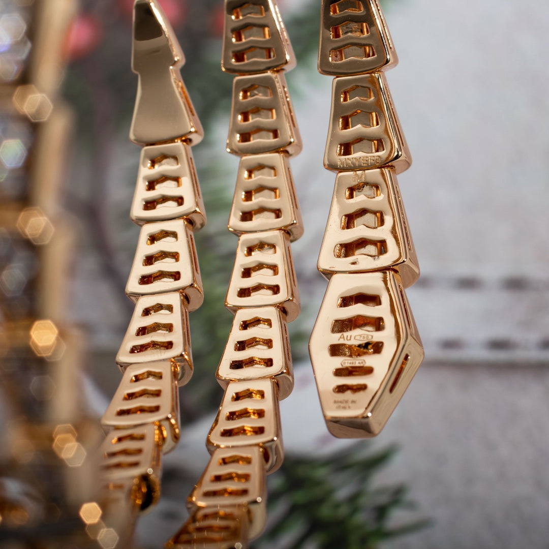 [Kismet Jewels ]SERPENTI BRACELET PINK GOLD DIAMOND DOUBLE ROW