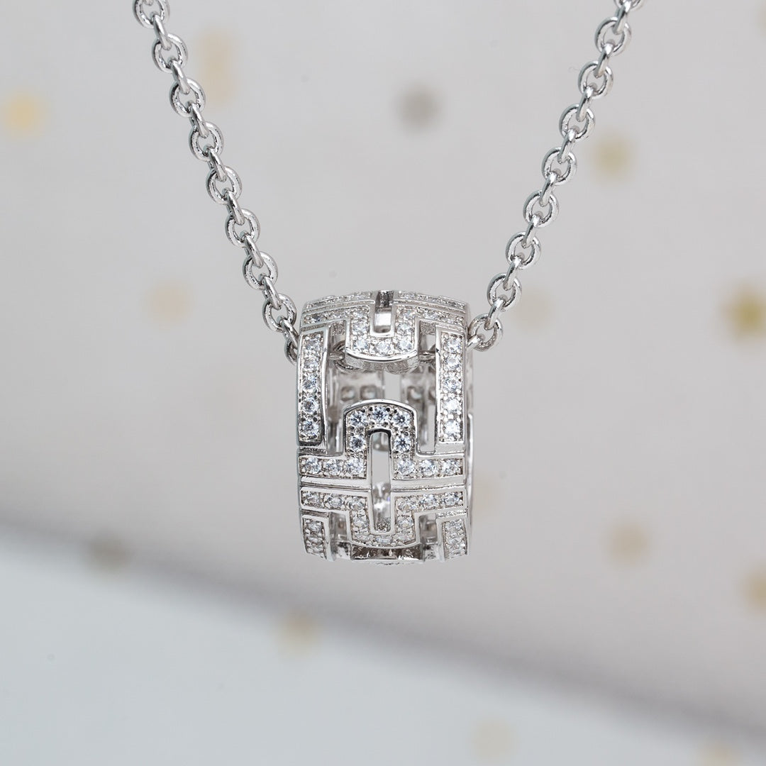 [Kismet Jewels ]PARENTESI NECKLACE SILVER DIAMOND