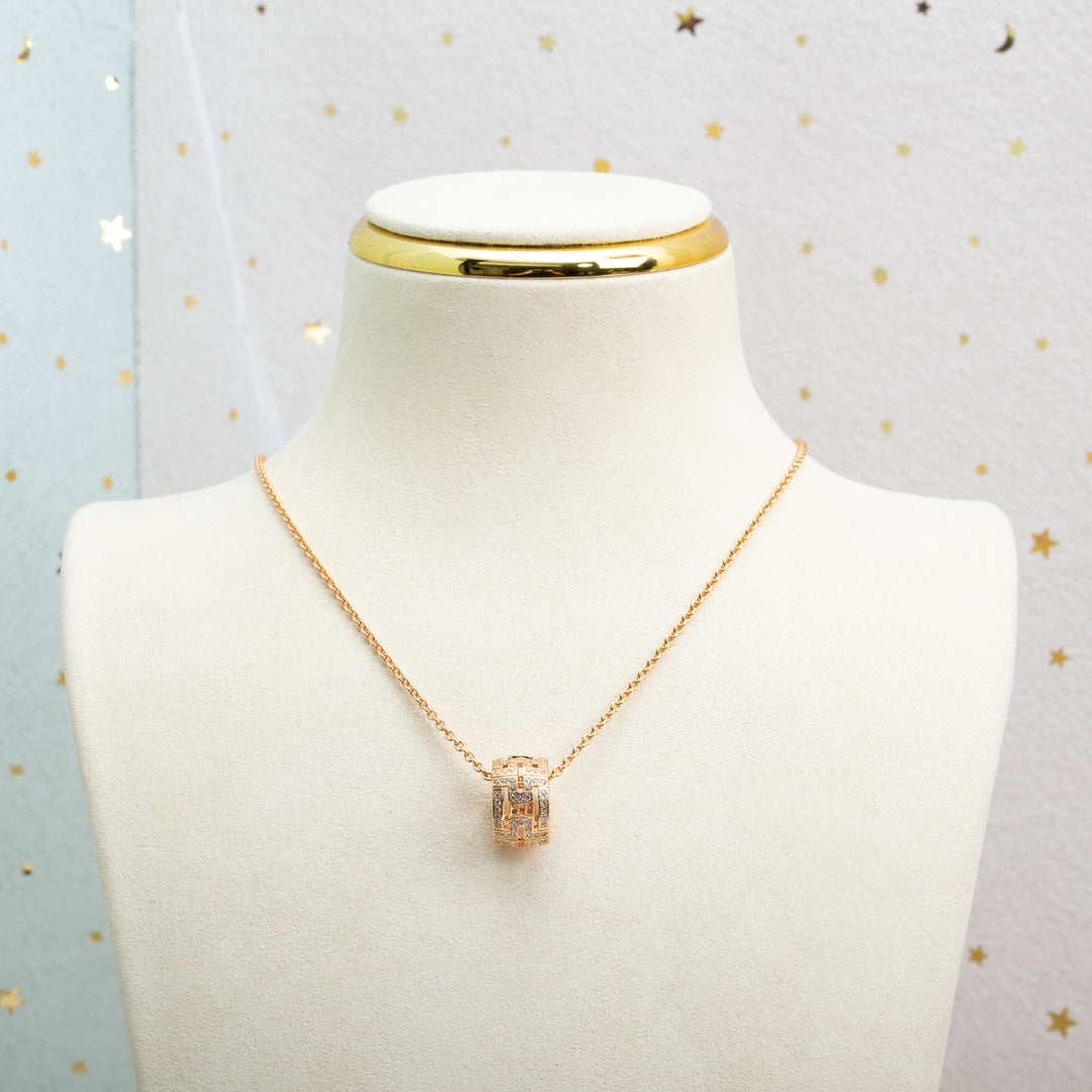 [Kismet Jewels ]PARENTESI NECKLACE PINK GOLD DIAMOND