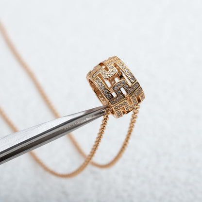 [Kismet Jewels ]PARENTESI NECKLACE PINK GOLD DIAMOND