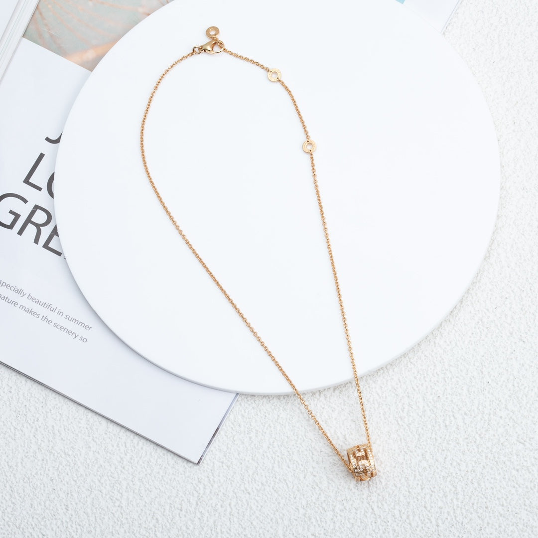 [Kismet Jewels ]PARENTESI NECKLACE PINK GOLD DIAMOND