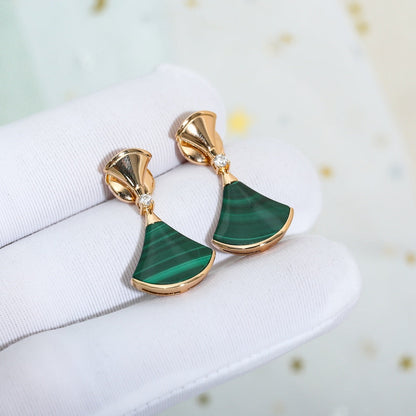 [Kismet Jewels ]DREAM MALACHITE PINK GOLD EARRINGS