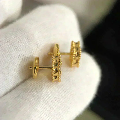 [Kismet Jewels ]CLOVER MINI 9.5MM MALACHITE  EARRINGS