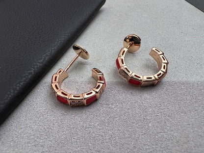 [Kismet Jewels ]SERPENTI CARNELIAN PINK GOLD EARRINGS