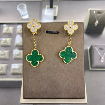 [Kismet Jewels ]CLOVER  2 MOTIFS  DIAMOND  EARRINGS (MULTIPLE CHOICESç´