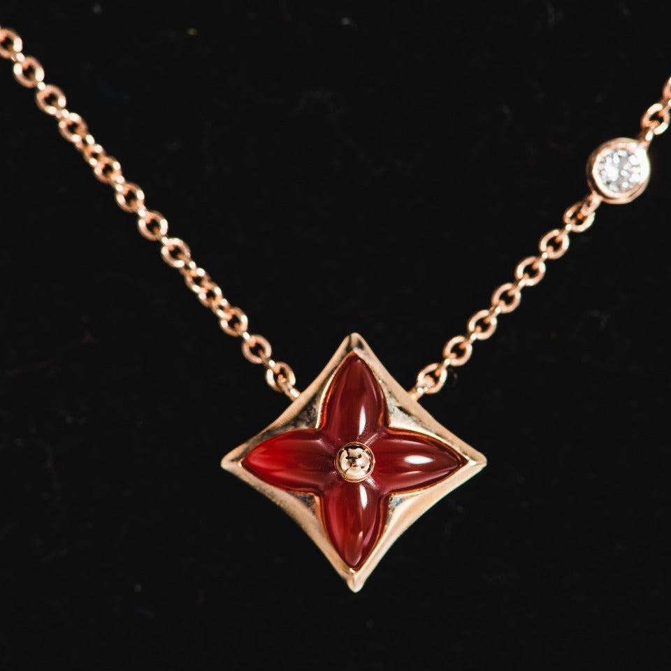 [Kismet Jewels ]STAR NECKLACE PINK GOLD 1 DIAMOND
