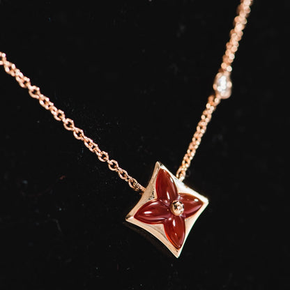 [Kismet Jewels ]STAR NECKLACE PINK GOLD 1 DIAMOND