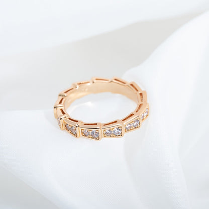 [Kismet Jewels ]SERPENTI RING PINK GOLD DIAMOND PAVED 3MM