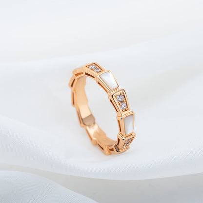 [Kismet Jewels ]SERPENTI RING PINK GOLD DIAMOND MOP 3MM