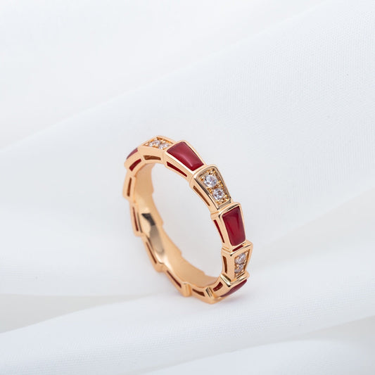 [Kismet Jewels ]SERPENTI RING PINK GOLD CARNELIAN DIAMOND 3MM