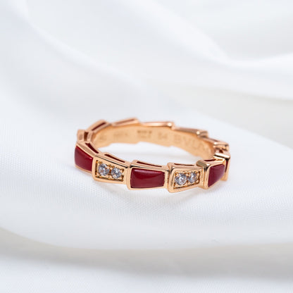 [Kismet Jewels ]SERPENTI RING PINK GOLD CARNELIAN DIAMOND 3MM