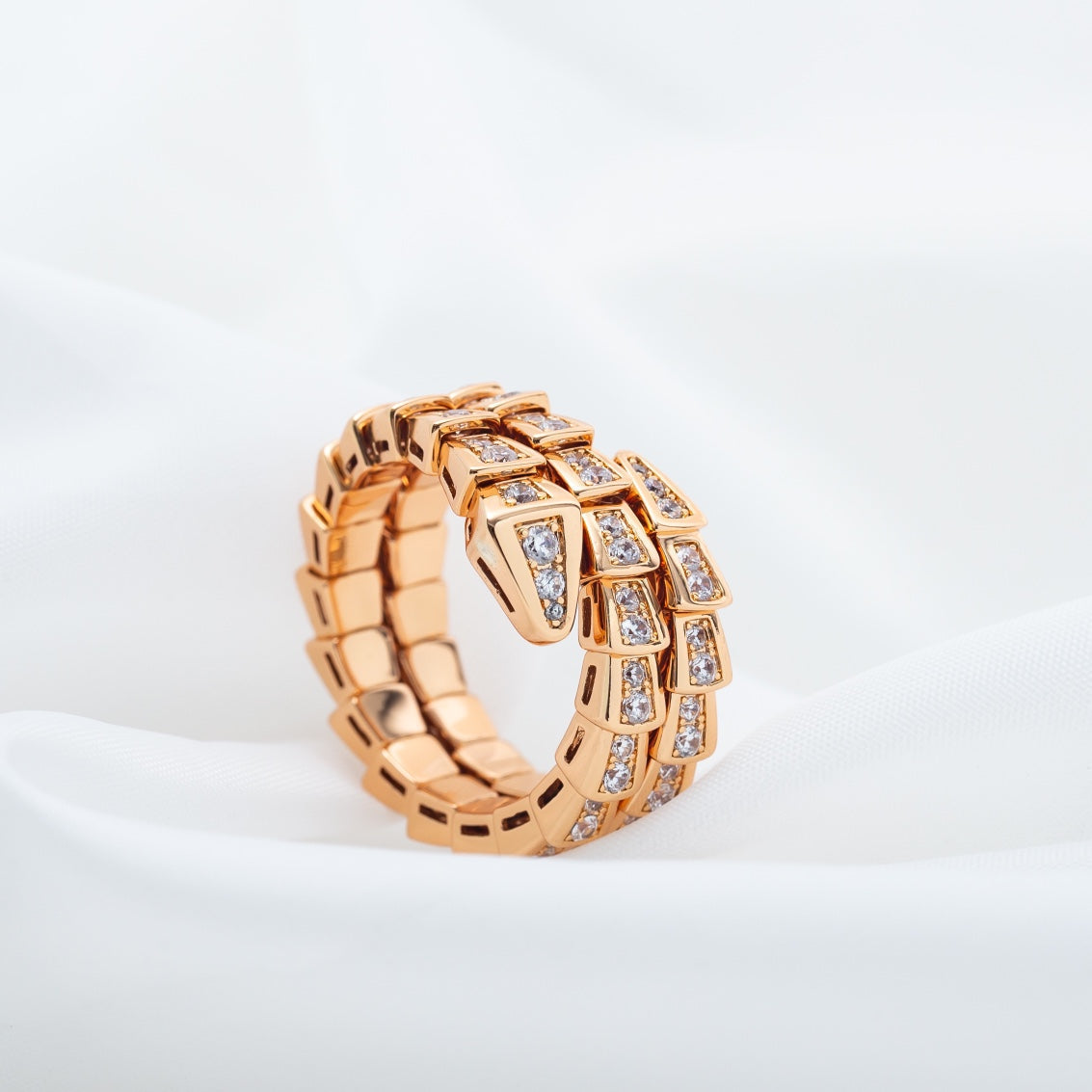 [Kismet Jewels ]SERPENTI RING PINK GOLD DIAMOND DOUBLE ROW