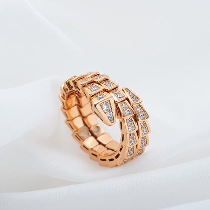 [Kismet Jewels ]SERPENTI RING PINK GOLD DIAMOND DOUBLE ROW