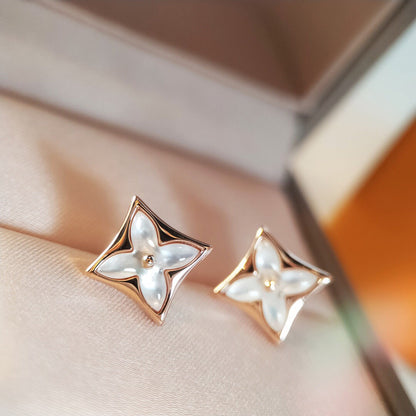 [Kismet Jewels ]STAR MOP PINK GOLD EARRINGS