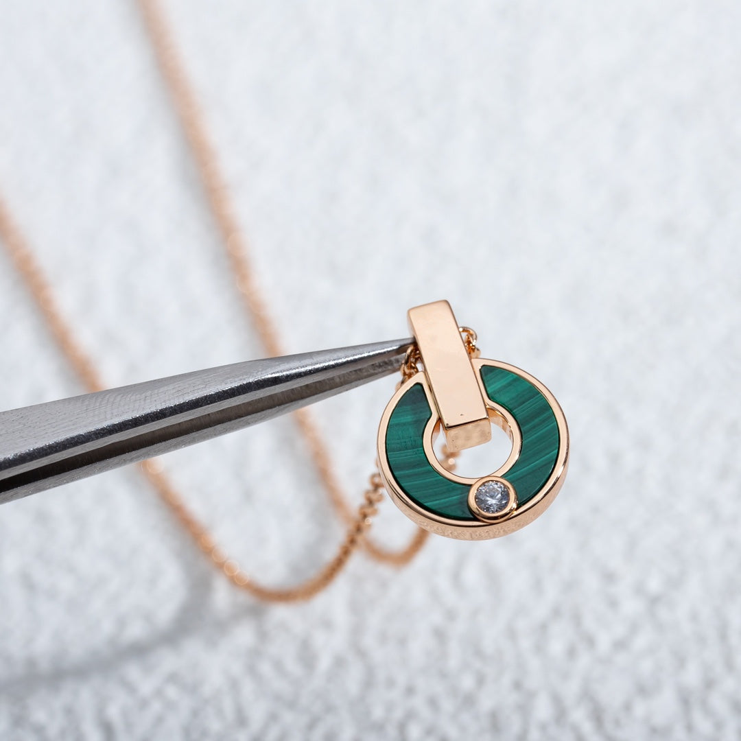 [Kismet Jewels ]GARI NECKLACE PINK GOLD MALACHITE