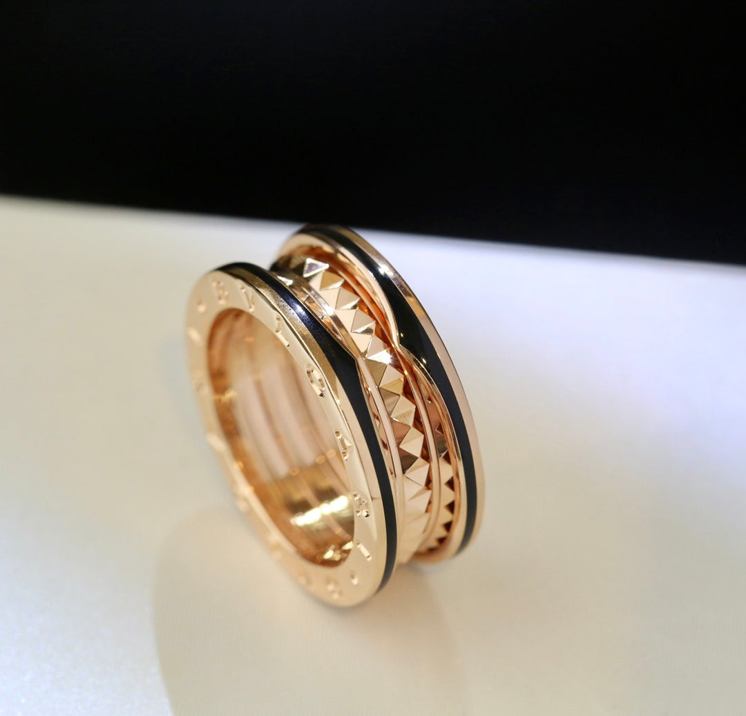 [Kismet Jewels ]ZERO 1 PINK GOLD BLACK CERAMIC RING