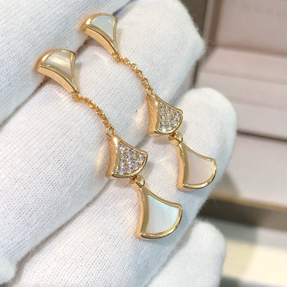 [Kismet Jewels ]DREAM EARRINGS 3 MOTIFS DIAMOND MOP PINK GOLD