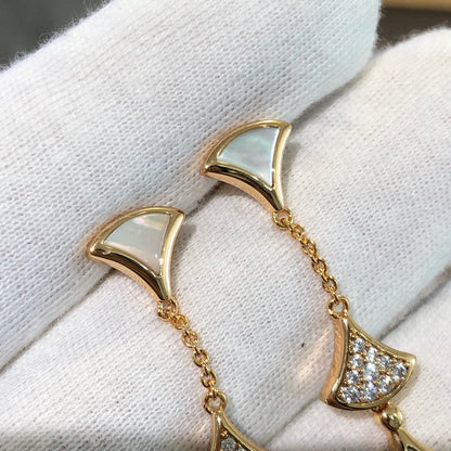 [Kismet Jewels ]DREAM EARRINGS 3 MOTIFS DIAMOND MOP PINK GOLD