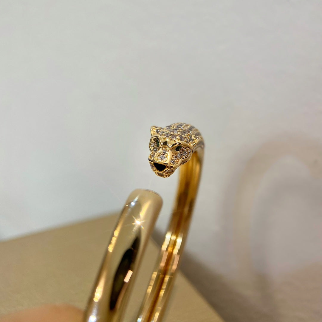 [Kismet Jewels ]PANTHERE GOLD DIAMOND OPEN BRACELET