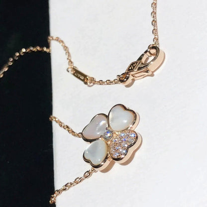 [Kismet Jewels ]CLOVER MOP DIAMOND ROSE GOLD NECKLACE