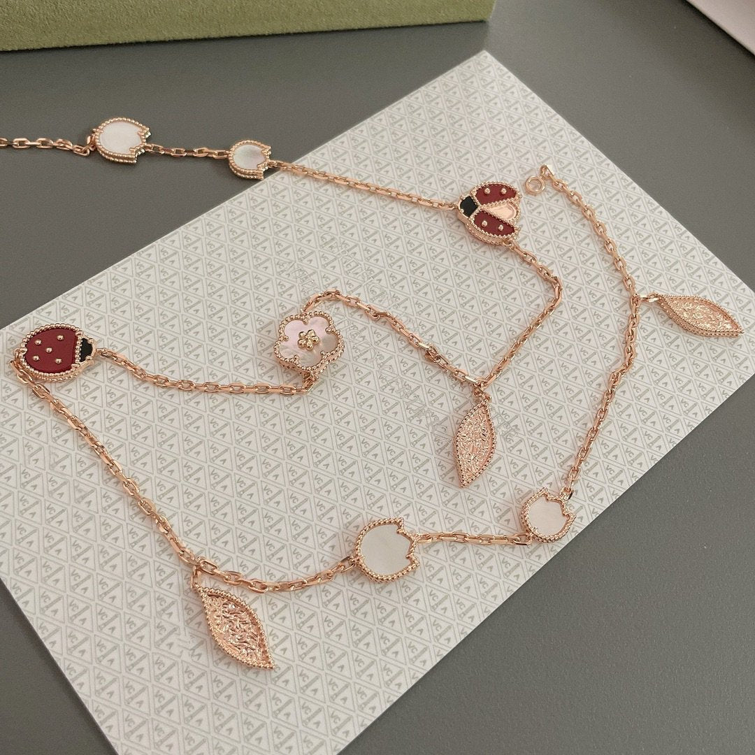 [Kismet Jewels ]LUCKY SPRING 15 MOTIFS ROSE GOLD NECKLACE