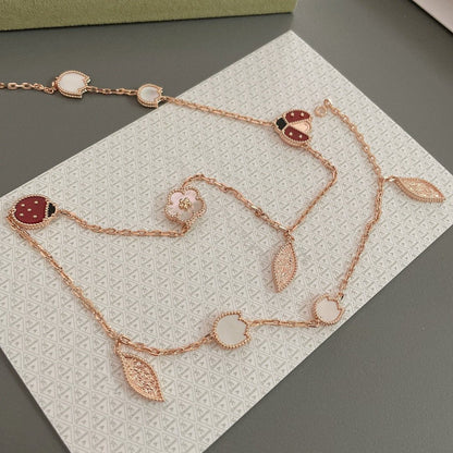 [Kismet Jewels ]LUCKY SPRING 15 MOTIFS ROSE GOLD NECKLACE