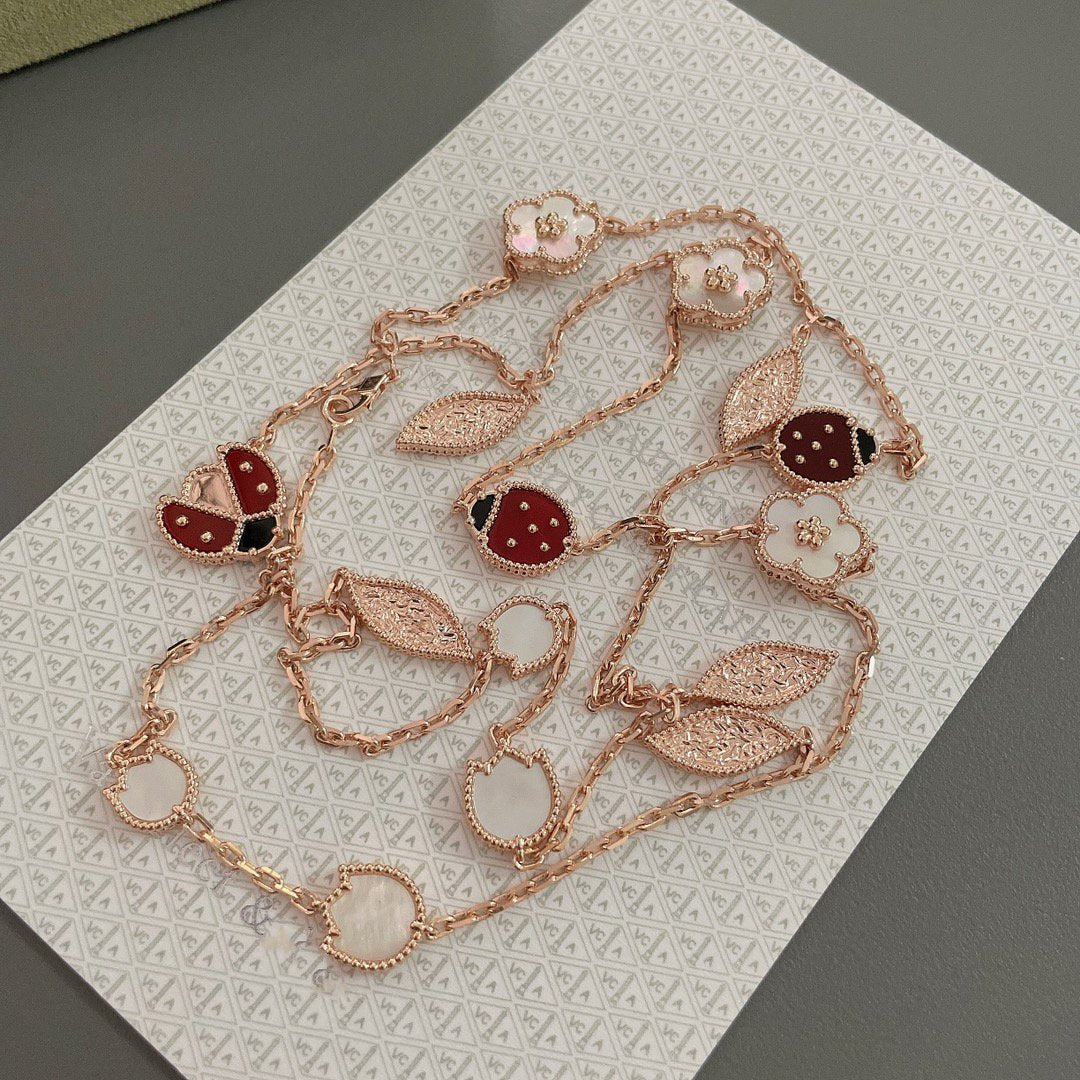 [Kismet Jewels ]LUCKY SPRING 15 MOTIFS ROSE GOLD NECKLACE