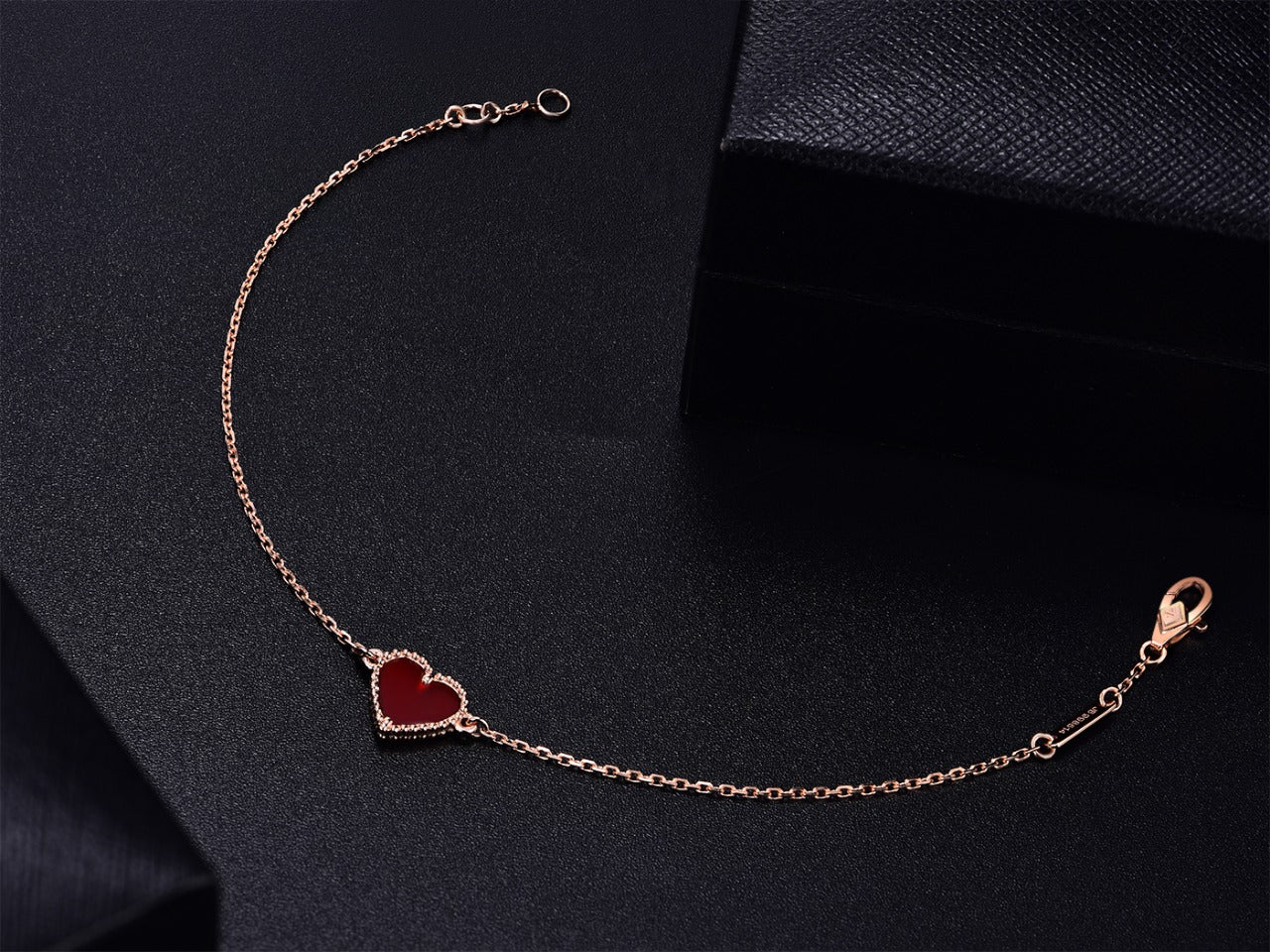 [Kismet Jewels ]HEART CARNELIAN PINK GOLD BRACELET