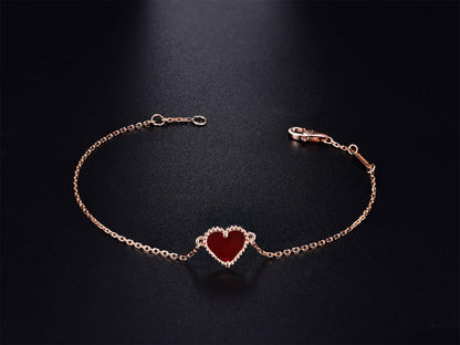 [Kismet Jewels ]HEART CARNELIAN PINK GOLD BRACELET