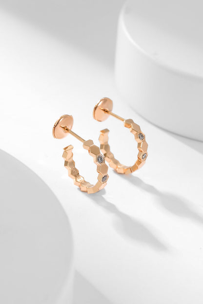 [Kismet Jewels ]BEE LOVE DIAMOND HOOP EARRINGS