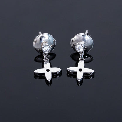 [Kismet Jewels ]VIDYLLE SILVER DIAMOND MINI DROP EARRINGS