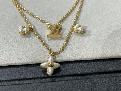 [Kismet Jewels ]FLOWERGRAM GOLD MOP DOUBLE ROW NECKLACE