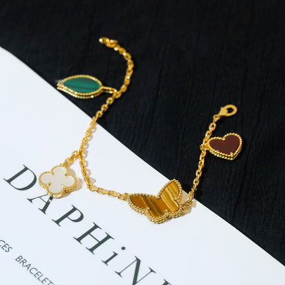 [Kismet Jewels ]LUCKY SPRING 5 MOTIF GOLD BRACELET