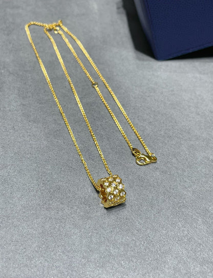 [Kismet Jewels ]BEE LOVE DIAMOND PAVED 3 ROW NECKLACE