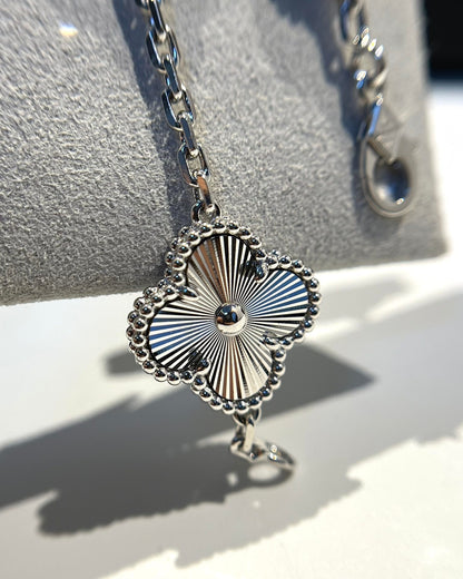 [Kismet Jewels ]CLOVER 5 MOTIF SILVER DIAMOND BRACELET