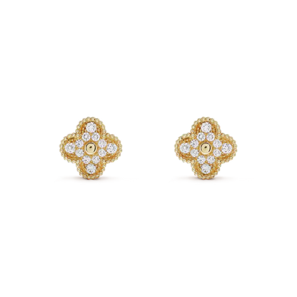[Kismet Jewels ]CLOVER MEDIUM 1 MOTIFS FUll DIAMOND EARRINGS