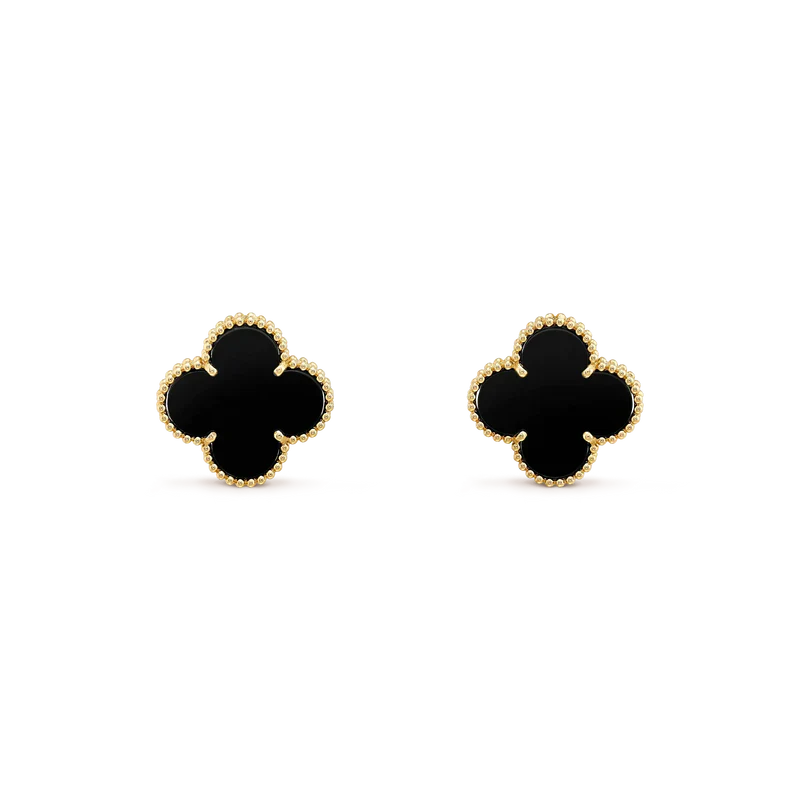 [Kismet Jewels ]CLOVER MEDIUM 1 MOTIFS  ONYX STUD EARRINGS