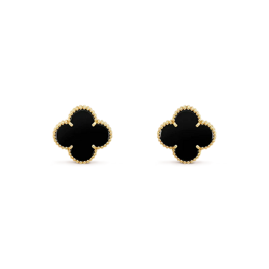 [Kismet Jewels ]CLOVER MEDIUM 1 MOTIFS  ONYX STUD EARRINGS