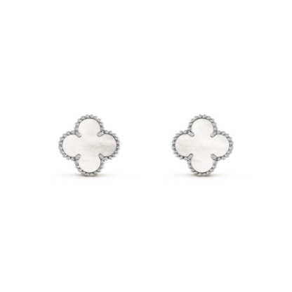 [Kismet Jewels ]CLOVER MEDIUM 1 MOTIFS  WHITE MOP EARRINGS SILVER