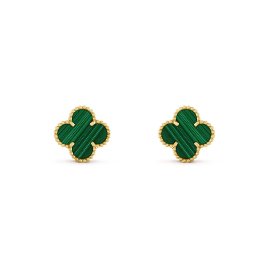 [Kismet Jewels ]CLOVER MEDIUM 1 MOTIFS MALACHITE  EARRINGS