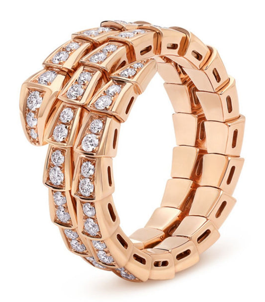 [Kismet Jewels ]SERPENTI RING PINK GOLD DIAMOND DOUBLE ROW