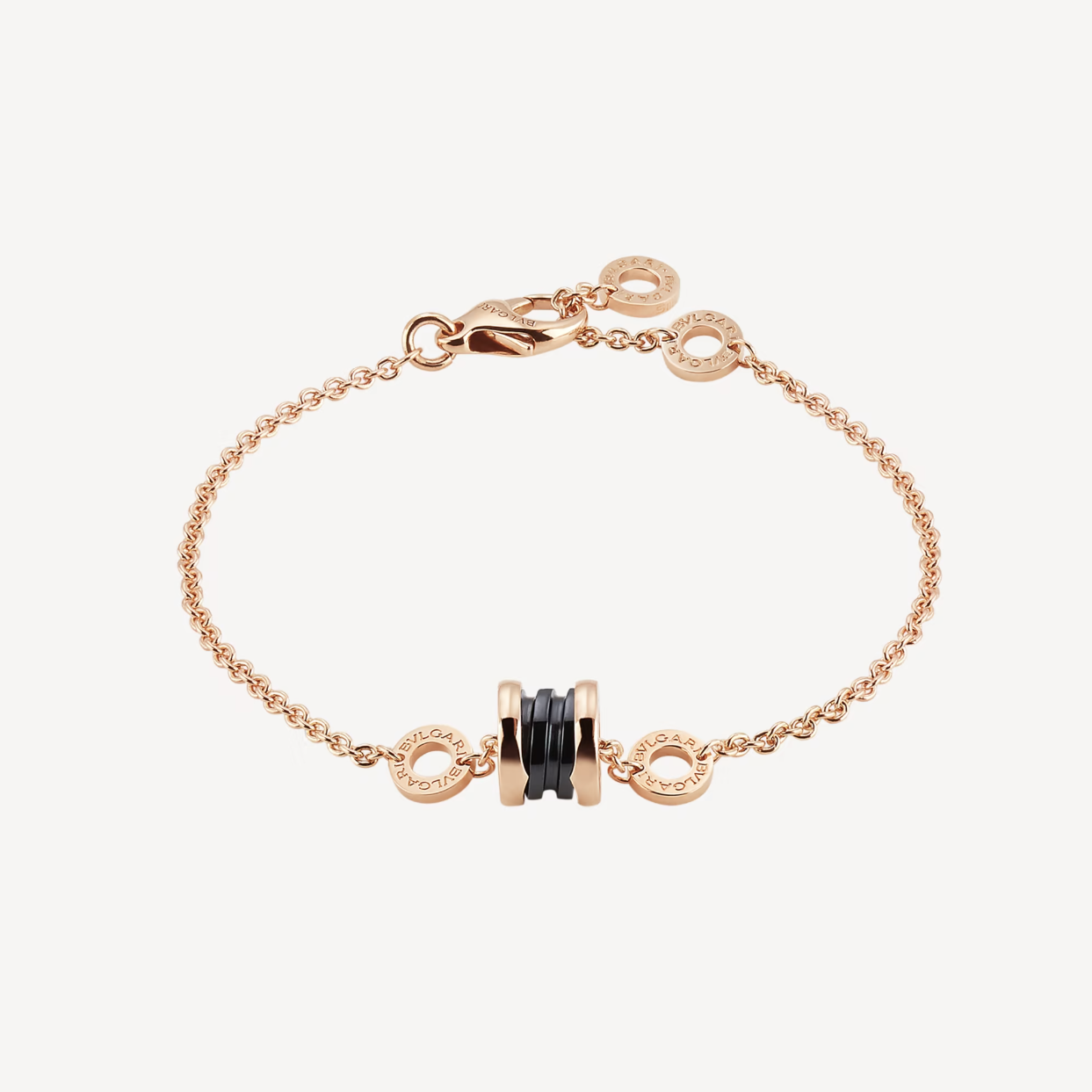 [Kismet Jewels ]ZERO 1 SOFT PINK GOLD AND BLACK CERAMIC BRACELET